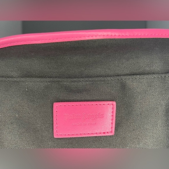 Palm Angels Pink Leather Logo Tote Bag Shoulder Carryall Large Display Model - Picture 16 of 16